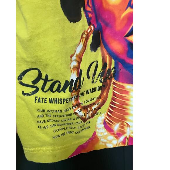 Hustle Gang Shirt Men's Large Black Coffee Woman Streetwear Hip-Hop Yellow Short - Picture 5 of 7